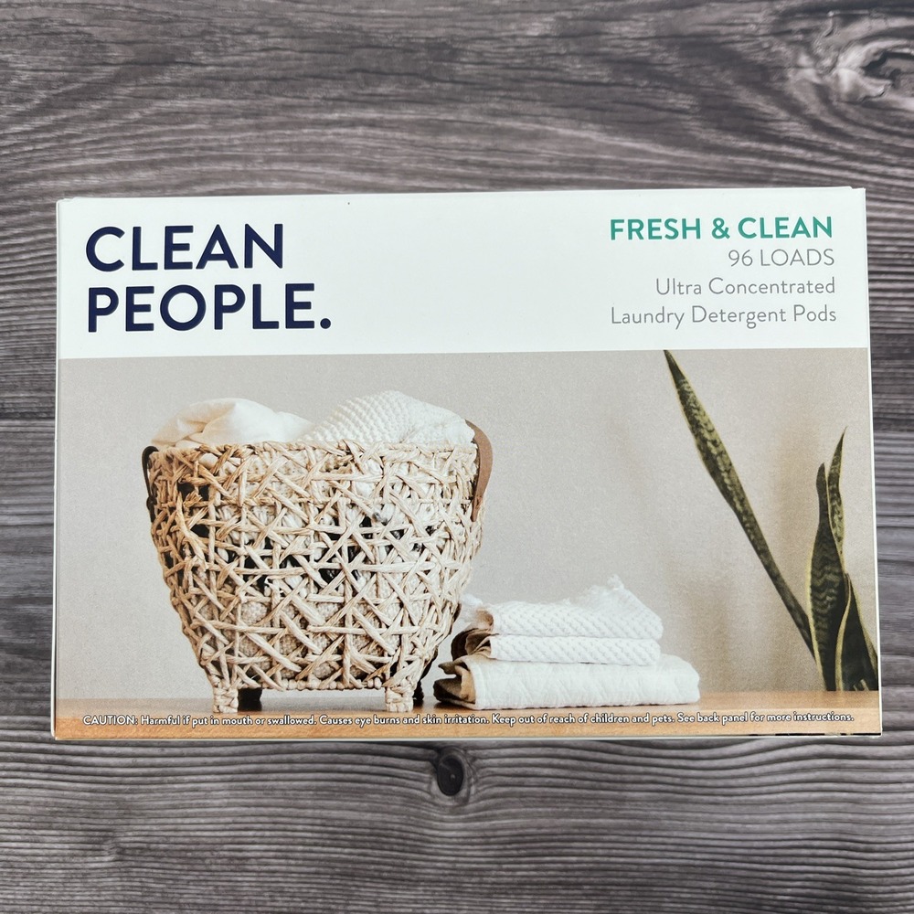 Clean People Laundry Detergent Pods Plant-Based 96 Loads Fresh & Clean